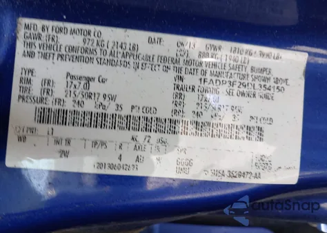 2013 Ford Focus Se z USA, uszkodzony, nr VIN 1FADP3F29DL354150